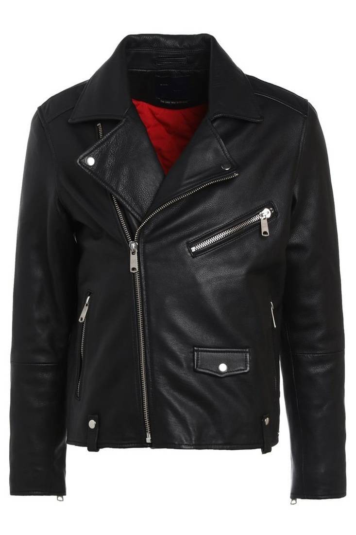 Men's genuine lambskin leather jacket leather motorcycle biker racer style jacket-cl-m170