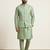 Green banarasi dupion premium designer festive wear kurta pyjama with jacket set