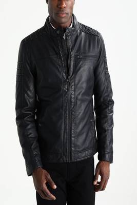 men's genuine lambskin leather biker jacket classic moto zip style modern ultimate 3