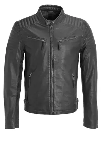 men's genuine lambskin leather biker jacket classic moto zip style modern advanced