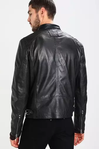 men's genuine lambskin leather biker jacket classic moto zip style modern featured
