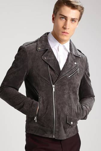 Men's genuine lambskin leather jacket leather motorcycle biker racer style jacket-cl-m175