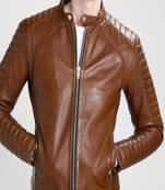 Men's genuine lambskin leather jacket leather motorcycle biker racer style jacket-cl-m177