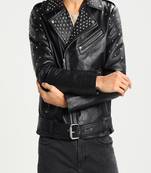 Men's genuine lambskin leather jacket leather motorcycle biker racer style jacket-cl-m178