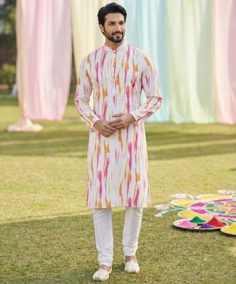 Multi cotton digital print premium designer festive wear kurta trouser set 2