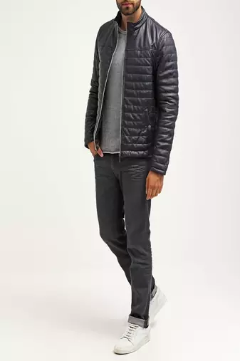 men's genuine lambskin leather biker jacket classic moto zip style stylish authentic