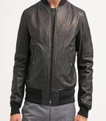Men's genuine lambskin leather jacket leather motorcycle biker racer style jacket-cl-m181