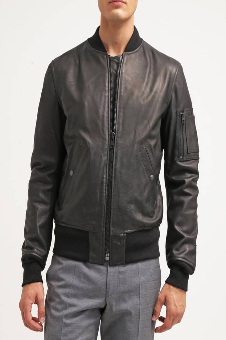 Men's genuine lambskin leather jacket leather motorcycle biker racer style jacket-cl-m181