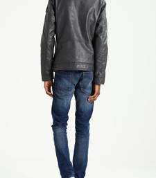 Men's genuine lambskin leather jacket leather motorcycle biker racer style jacket-cl-m182