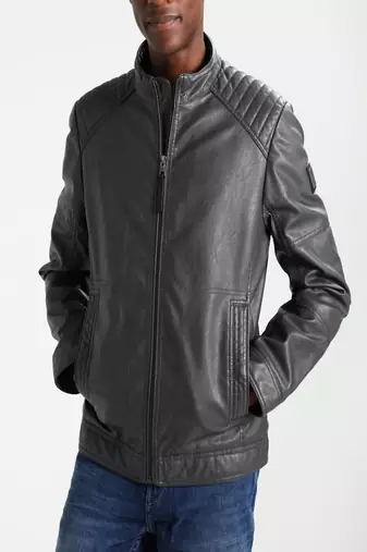 men's genuine lambskin leather biker jacket classic moto zip style stylish superior