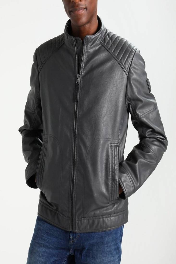 Men's genuine lambskin leather jacket leather motorcycle biker racer style jacket-cl-m182
