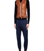 Men's genuine lambskin leather jacket leather motorcycle biker racer style jacket-cl-m184