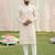 beige cotton digital print premium designer festive wear kurta trouser set