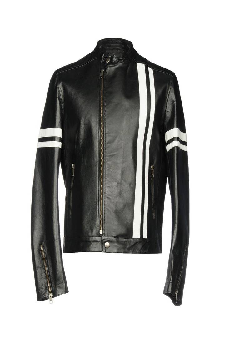Men's genuine lambskin leather jacket leather motorcycle biker racer style jacket-cl-m191