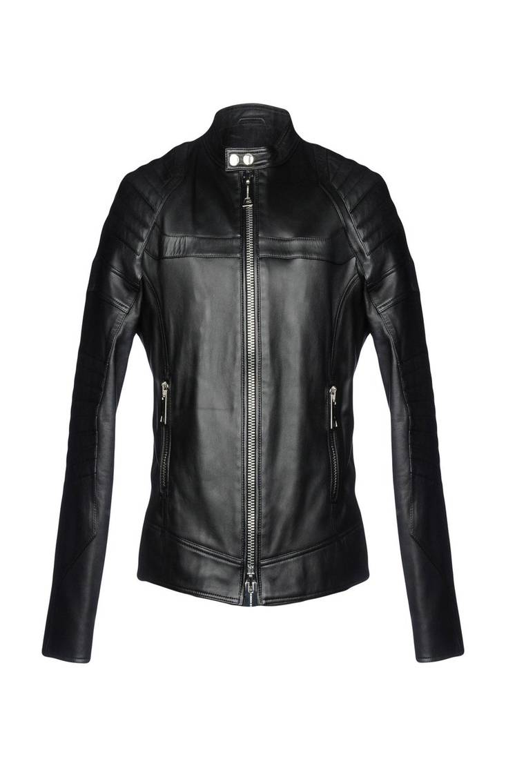 Men's genuine lambskin leather jacket leather motorcycle biker racer style jacket-cl-m192