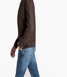 Men's genuine lambskin leather jacket leather motorcycle biker racer style jacket-cl-m195