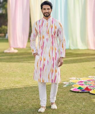 Multi cotton digital print premium designer festive wear kurta trouser set 3