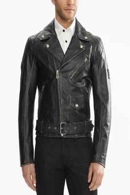 men's genuine lambskin leather biker jacket classic moto zip style stylish select 1
