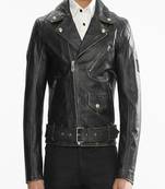 Men's genuine lambskin leather jacket leather motorcycle biker racer style jacket-cl-m196
