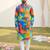 Multi cotton digital print premium designer festive wear kurta trouser set