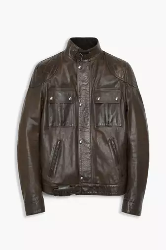 men's genuine lambskin leather biker jacket classic moto zip style stylish signature