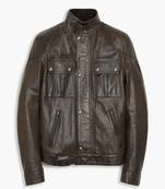 Men's genuine lambskin leather jacket leather motorcycle biker racer style jacket-cl-m197