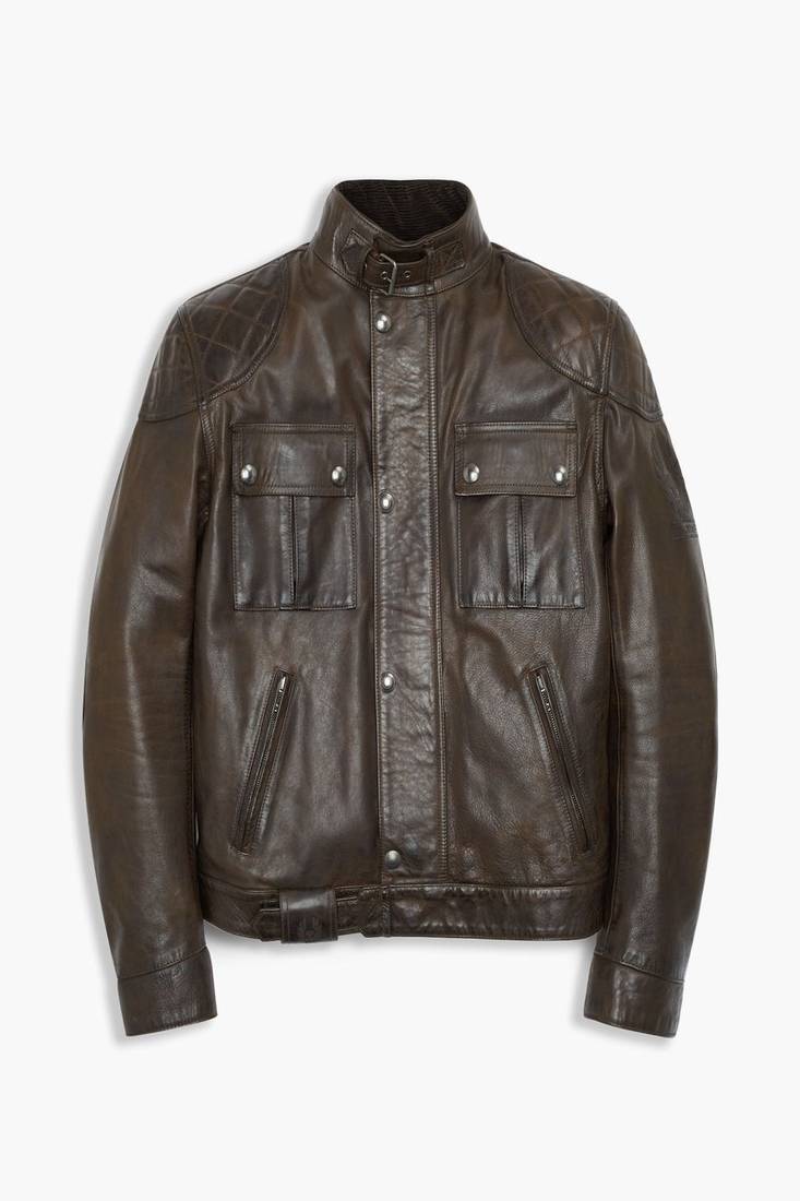 Men's genuine lambskin leather jacket leather motorcycle biker racer style jacket-cl-m197