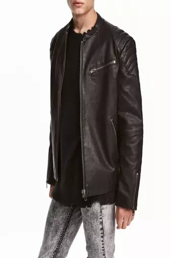 men's genuine lambskin leather biker jacket classic moto zip style stylish special
