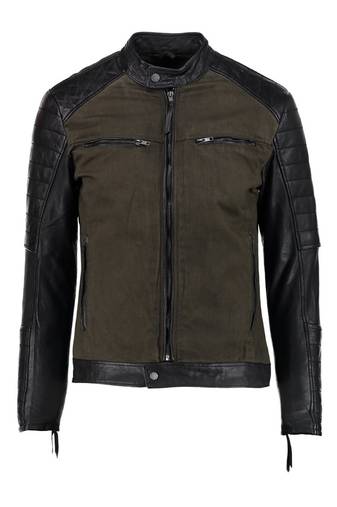 men's genuine lambskin leather biker jacket classic moto zip style stylish original