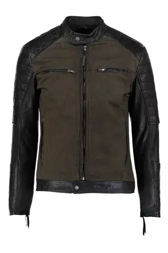 men's genuine lambskin leather biker jacket classic moto zip style stylish original