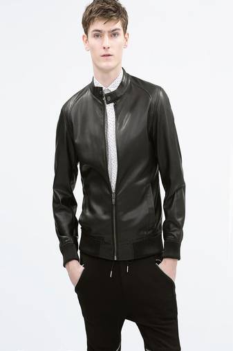 men's genuine lambskin leather biker jacket classic moto zip style stylish high quality
