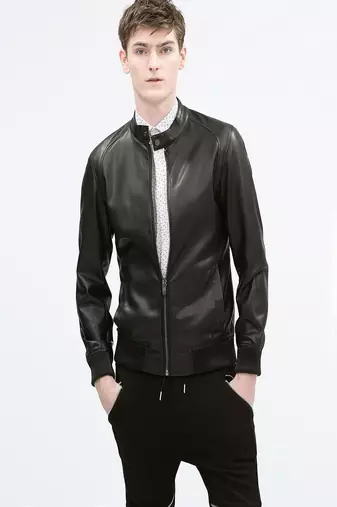 men's genuine lambskin leather biker jacket classic moto zip style stylish high quality