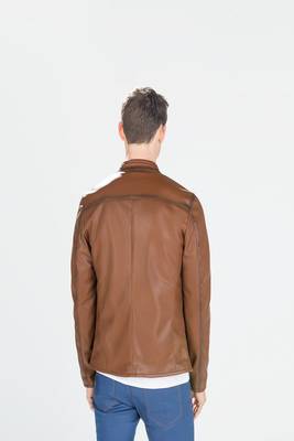 men's genuine lambskin leather biker jacket classic moto zip style stylish top grade 2