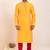 Yellow banarsi dhupion  silk-thread work premium designer festive wear kurta pyjama set