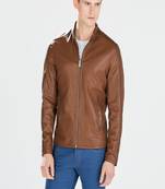 Men's genuine lambskin leather jacket leather motorcycle biker racer style jacket-cl-m207