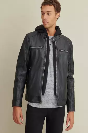 men's genuine lambskin leather biker jacket classic moto zip style stylish pro