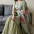 green floral organza gharara set