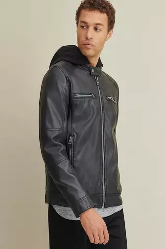 men's genuine lambskin leather biker jacket classic moto zip style stylish pro