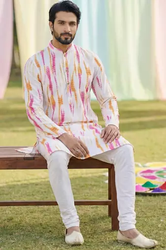 Multi cotton digital print premium designer festive wear kurta trouser set