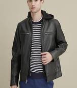 Men's genuine lambskin leather jacket leather motorcycle biker racer style jacket-cl-m211