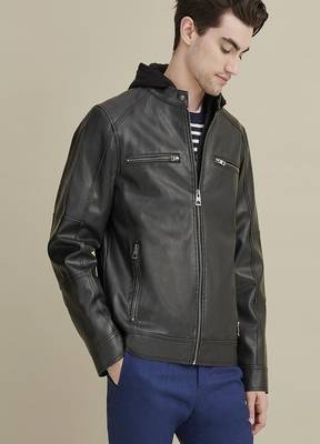men's genuine lambskin leather biker jacket classic moto zip style stylish advanced 2