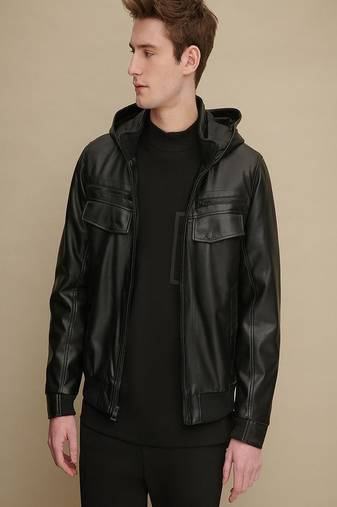 men's genuine lambskin leather biker jacket classic moto zip style authentic premium