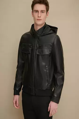 men's genuine lambskin leather biker jacket classic moto zip style authentic premium
