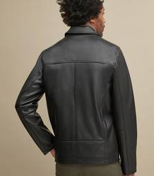 Men's genuine lambskin leather jacket leather motorcycle biker racer style jacket-cl-m215