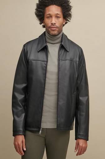 Men's genuine lambskin leather jacket leather motorcycle biker racer style jacket-cl-m215