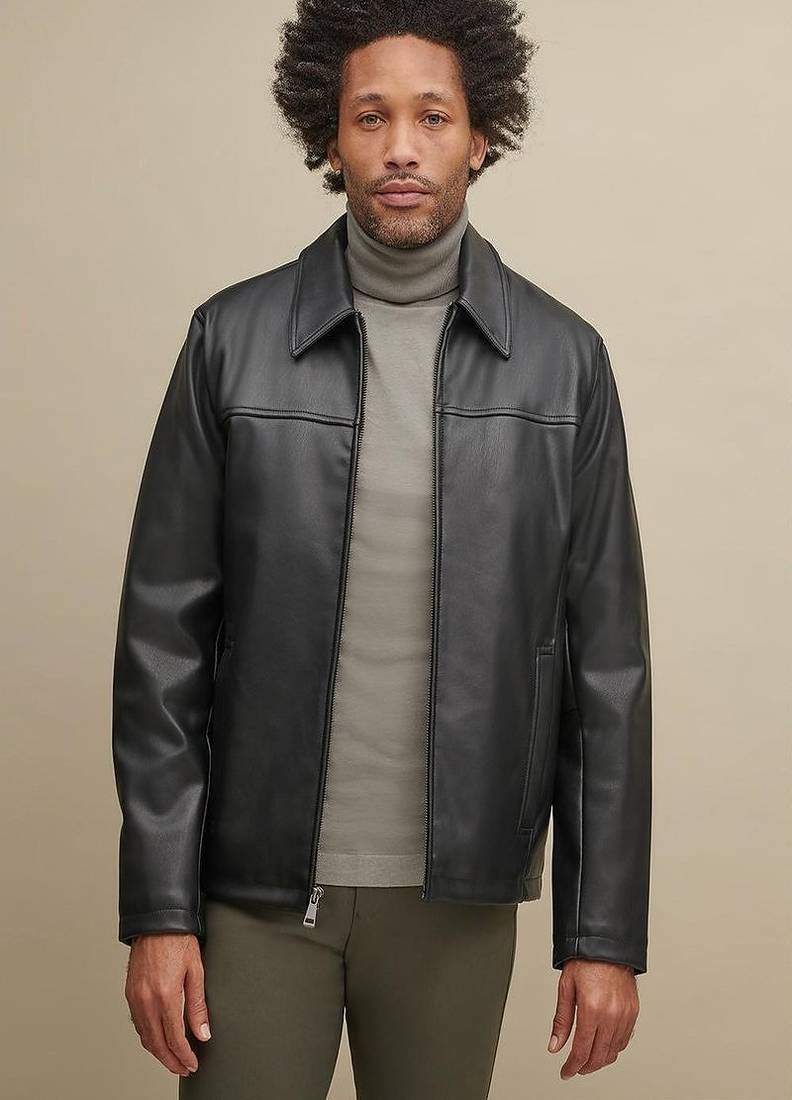 Men's genuine lambskin leather jacket leather motorcycle biker racer style jacket-cl-m215