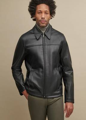 men's genuine lambskin leather biker jacket classic moto zip style authentic modern 3