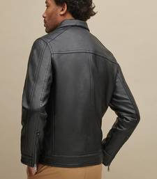 Men's genuine lambskin leather jacket leather motorcycle biker racer style jacket-cl-m216