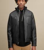 Men's genuine lambskin leather jacket leather motorcycle biker racer style jacket-cl-m216