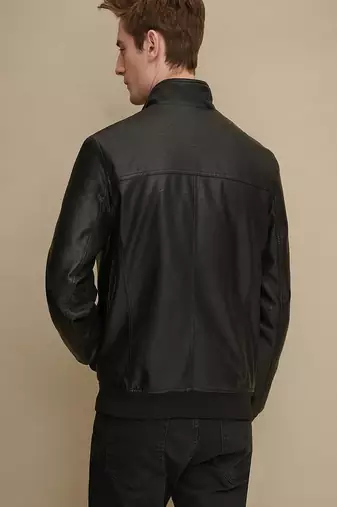 men's genuine lambskin leather biker jacket classic moto zip style authentic authentic